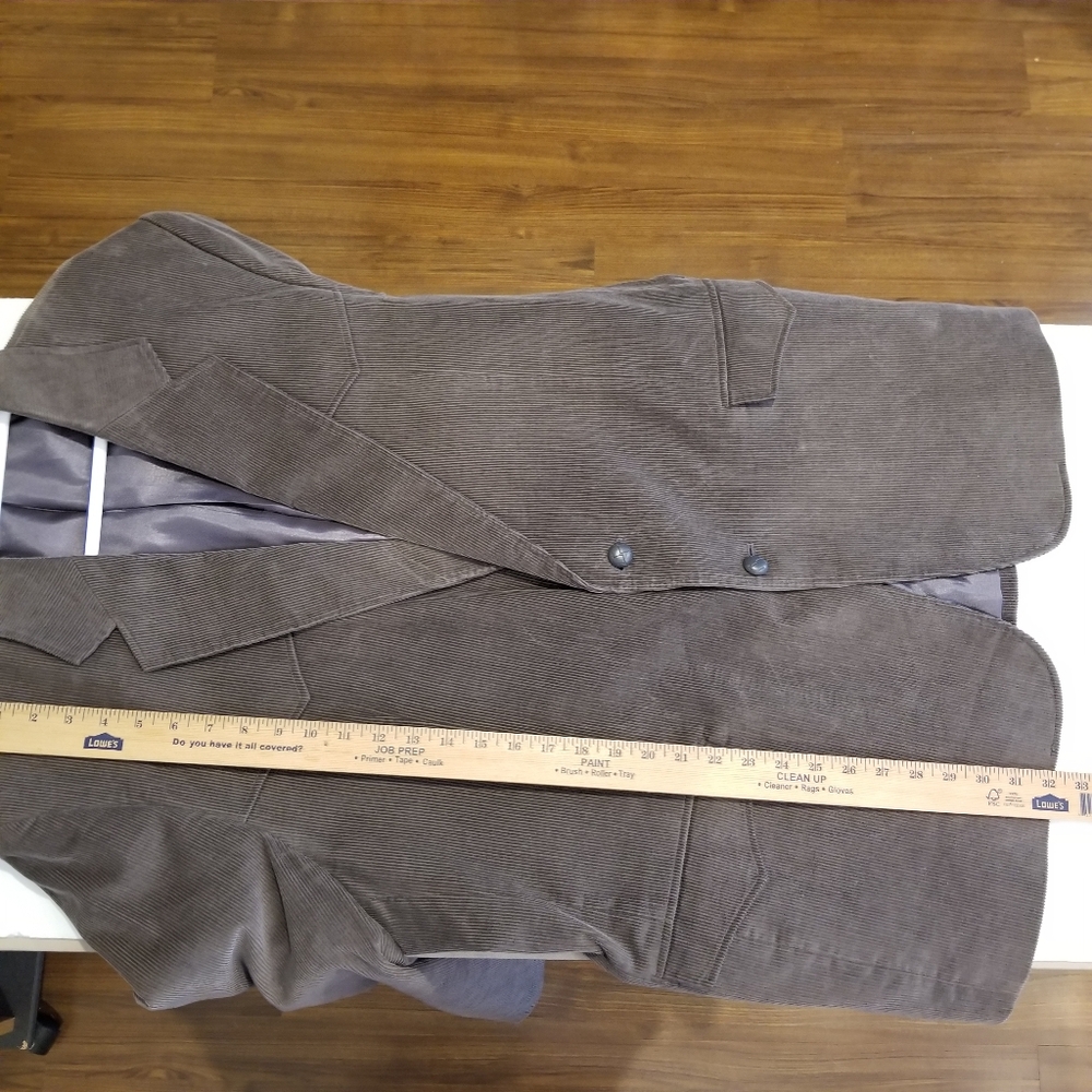 CCC Western Wear Sport Coat Mens 48L Corduroy Cotton Jacket Elbow Pads Dark Gray - Picture 6 of 8